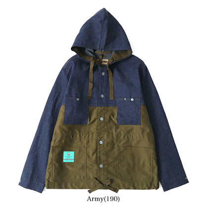 Nigel Cabourn LYBRO ナイジェルケーボン ライブロ フーデッドコアジャケットスプリット ミリタリーデニムジャケット 80391330030 (メンズ)