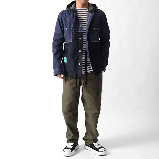 Nigel Cabourn LYBRO ナイジェルケーボン ライブロ フーデッドコアジャケットスプリット ミリタリーデニムジャケット 80391330030 (メンズ)