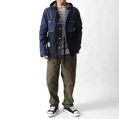 Nigel Cabourn LYBRO ナイジェルケーボン ライブロ フーデッドコアジャケットスプリット ミリタリーデニムジャケット 80391330030 (メンズ)