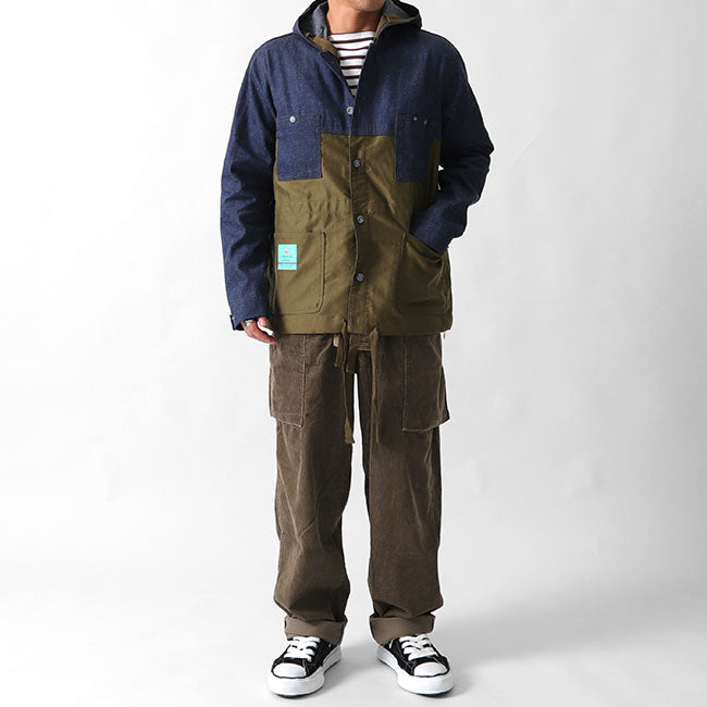 Nigel Cabourn LYBRO ナイジェルケーボン ライブロ フーデッドコアジャケットスプリット ミリタリーデニムジャケット 80391330030 (メンズ)