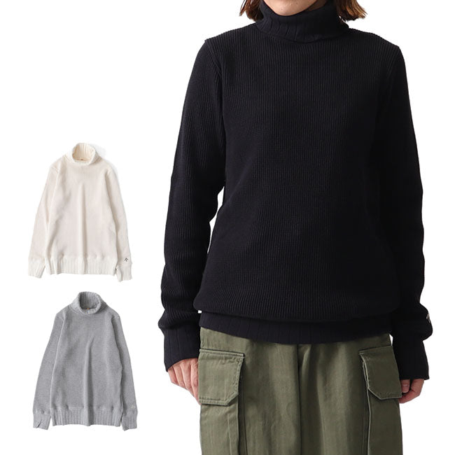 Nigel Cabourn ナイジェルケーボン タートルネック ビッグワッフル トレーナー 80390820025 ハイネック スウェット (レディース)