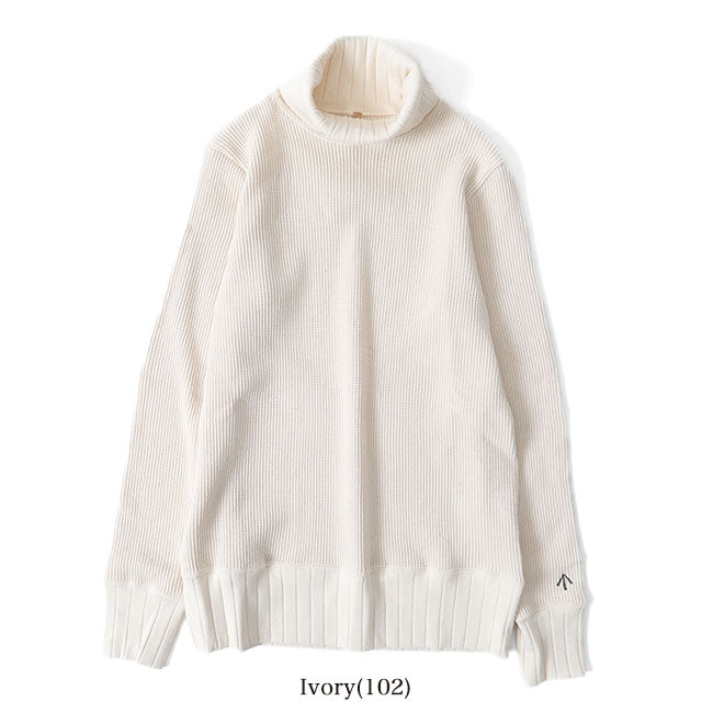 Nigel Cabourn ナイジェルケーボン タートルネック ビッグワッフル トレーナー 80390820025 ハイネック スウェット (レディース)