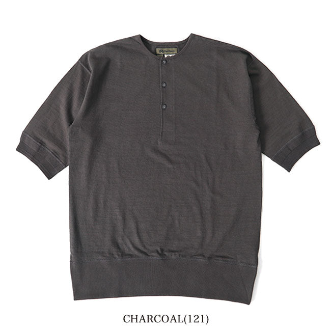 Nigel Cabourn ナイジェルケーボン CC22 ヘンリーネック コットンリブ スラブTシャツ 21000 半袖Tシャツ メンズ