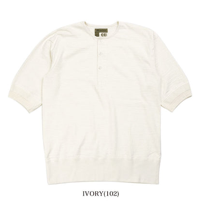 Nigel Cabourn ナイジェルケーボン CC22 ヘンリーネック コットンリブ スラブTシャツ 21000 半袖Tシャツ メンズ