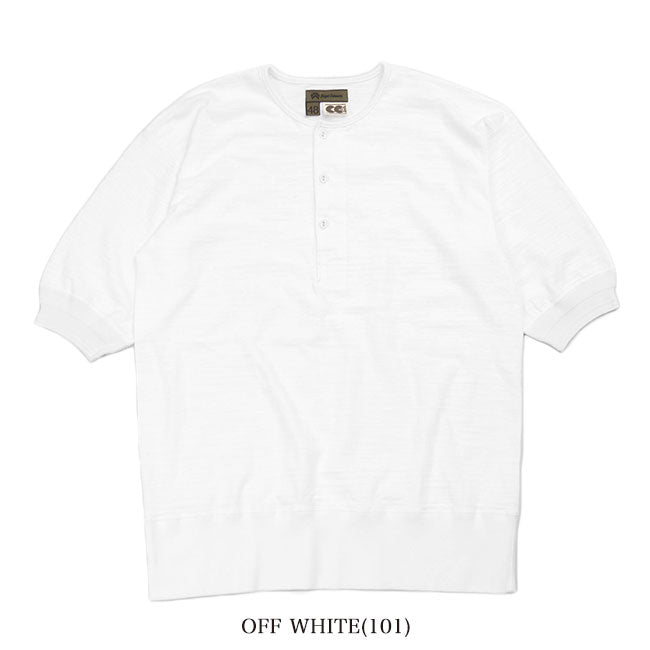 Nigel Cabourn ナイジェルケーボン CC22 ヘンリーネック コットンリブ スラブTシャツ 21000 半袖Tシャツ メンズ