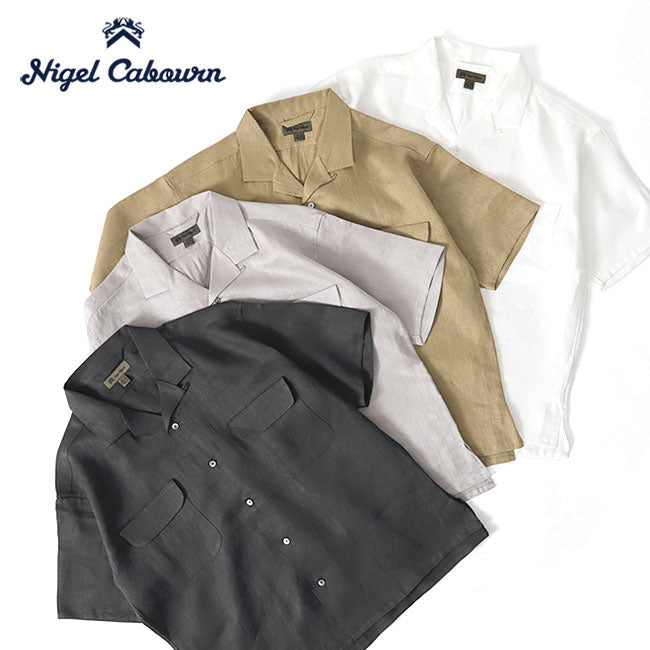 Nigel Cabourn ナイジェルケーボン リネンツイル オープンカラーシャツ 11005 11010 開襟 半袖シャツ メンズ
