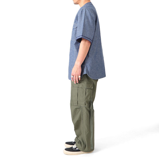 Nigel Cabourn ナイジェルケーボン ライブロ S-52 ウォッシュドデニム ベースボールシャツ 80461311000 半袖シャツ メンズ