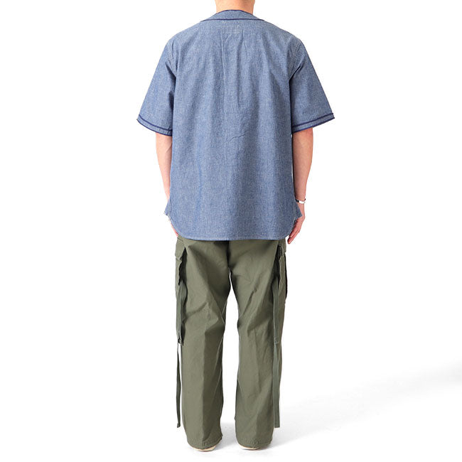 Nigel Cabourn ナイジェルケーボン ライブロ S-52 ウォッシュドデニム ベースボールシャツ 80461311000 半袖シャツ メンズ
