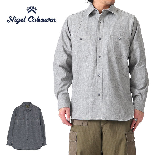 Nigel Cabourn ナイジェルケーボン ソルト&ペッパー メディカルシャツ 80460010051 ごま塩 長袖シャツ メンズ