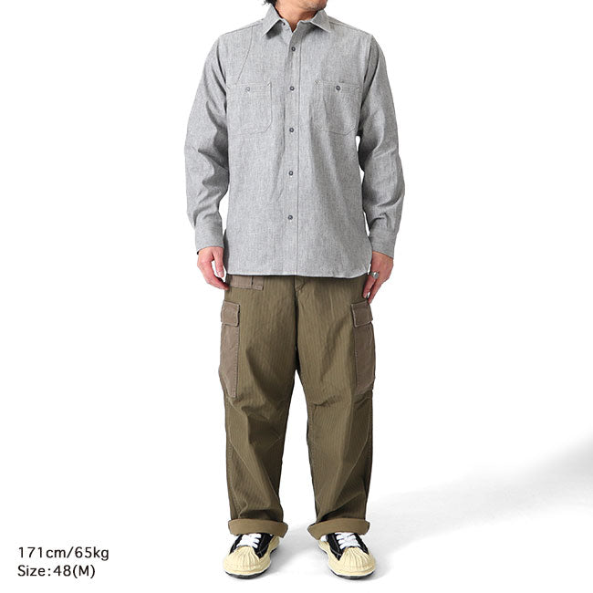 Nigel Cabourn ナイジェルケーボン ソルト&ペッパー メディカルシャツ 80460010051 ごま塩 長袖シャツ メンズ