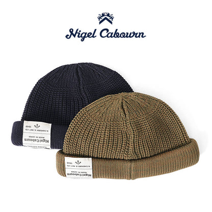 Nigel Cabourn ナイジェルケーボン ラベルロゴ ショート ニットキャップ 80460066010 ビーニー 帽子 メンズ レディース ギフト プレゼント