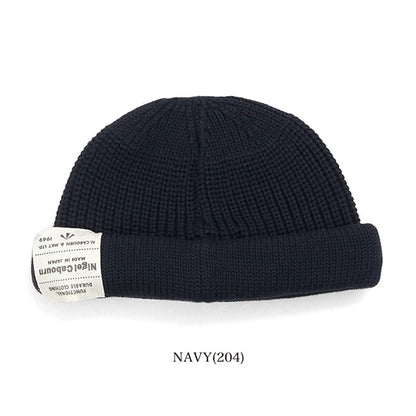 Nigel Cabourn ナイジェルケーボン ラベルロゴ ショート ニットキャップ 80460066010 ビーニー 帽子 メンズ レディース ギフト プレゼント