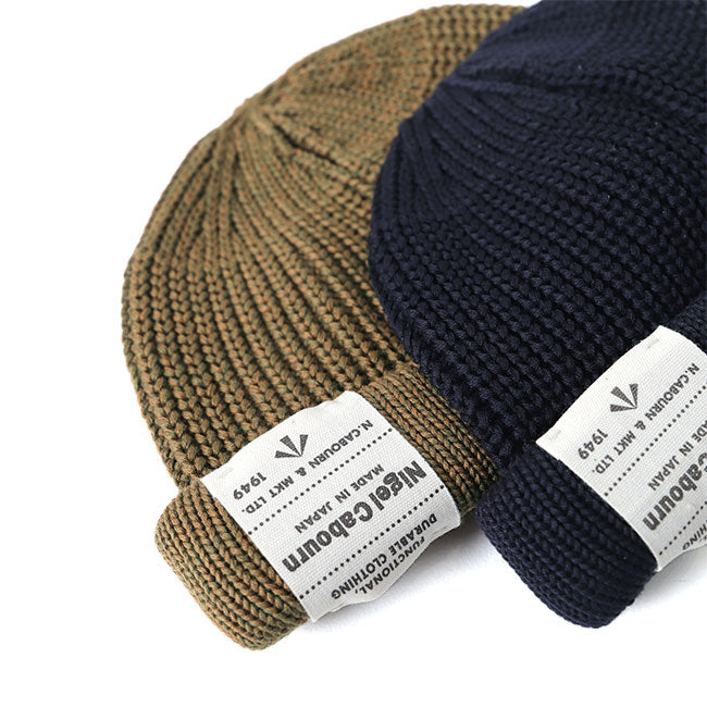 Nigel Cabourn ナイジェルケーボン ラベルロゴ ショート ニットキャップ 80460066010 ビーニー 帽子 メンズ レディース ギフト プレゼント
