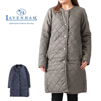 LAVENHAM ラベンハム LOUND ラウンド 裏ファー ノーカラー キルティングコート J281912 レディース