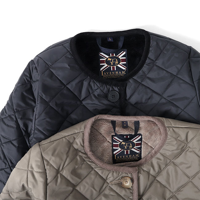 LAVENHAM ラベンハム LOUND ラウンド 裏ファー ノーカラー キルティングコート J281912 レディース