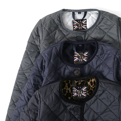 LAVENHAM ラベンハム LOUND ラウンド 裏ファー ノーカラー キルティングコート J281912 レディース