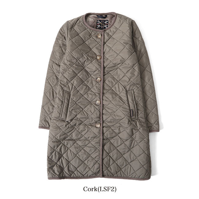 LAVENHAM ラベンハム LOUND ラウンド 裏ファー ノーカラー キルティングコート J281912 レディース