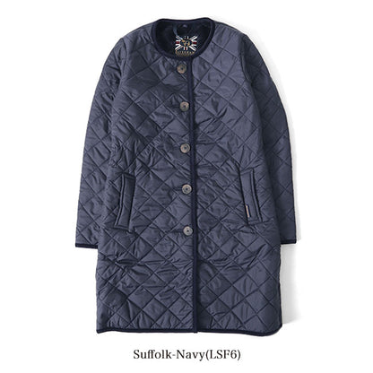 LAVENHAM ラベンハム LOUND ラウンド 裏ファー ノーカラー キルティングコート J281912 レディース