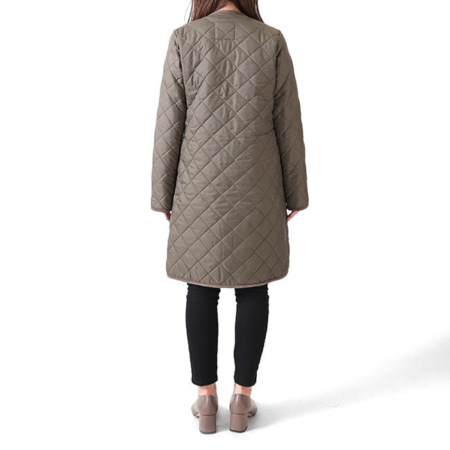 LAVENHAM ラベンハム LOUND ラウンド 裏ファー ノーカラー キルティングコート J281912 レディース