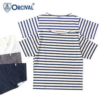 ORCIVAL オーシバル スビンジャージ ボートネック Tシャツ OR-C0070 SOE 無地 ボーター 半袖Tシャツ レディース