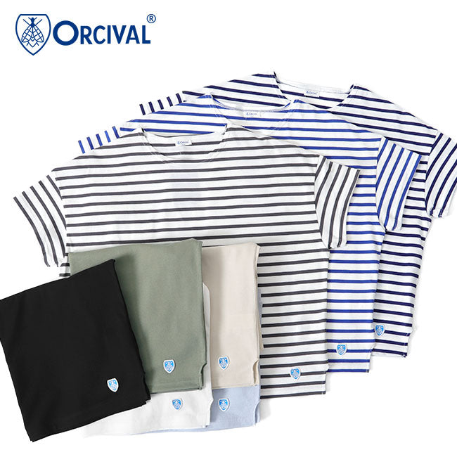 ORCIVAL オーシバル 40/2 ジャージー ワイド ボートネック Tシャツ RC-9255 無地 ボーター 半袖Tシャツ レディース