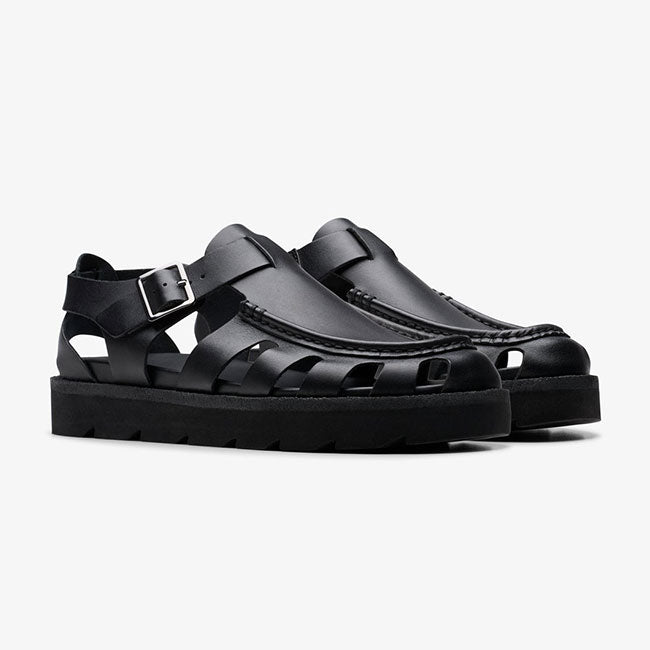 CLARKS クラークス Meare Buckle メアバックル フィッシャーマン サンダル スニーカー 26180755 黒 ブラック メンズ レディース