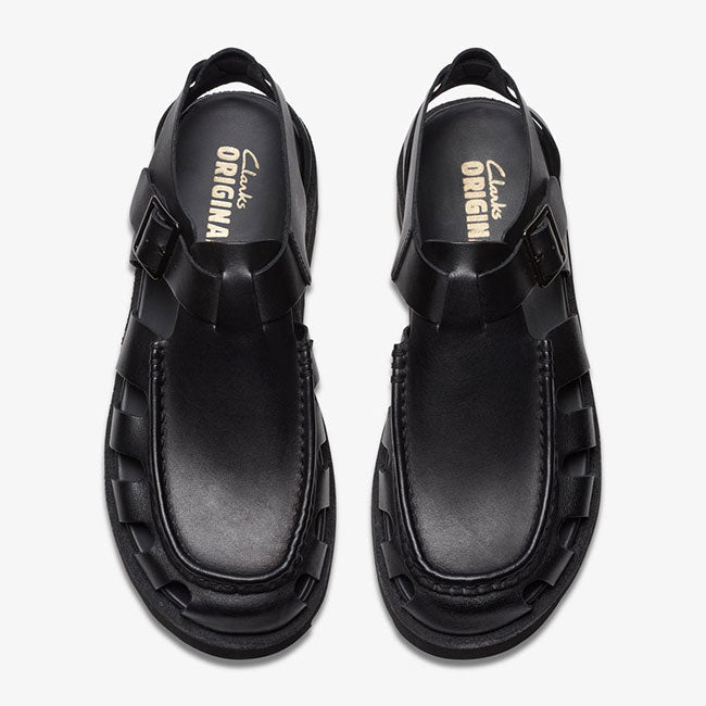 CLARKS クラークス Meare Buckle メアバックル フィッシャーマン サンダル スニーカー 26180755 黒 ブラック メンズ レディース