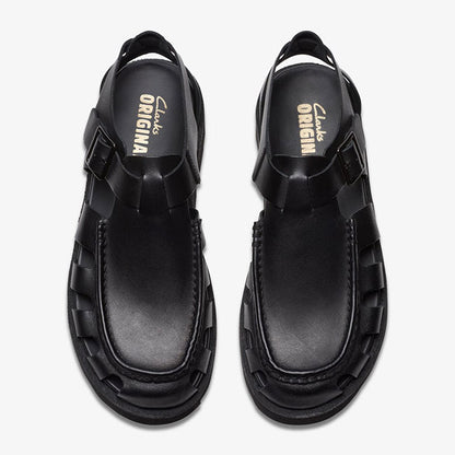 CLARKS クラークス Meare Buckle メアバックル フィッシャーマン サンダル スニーカー 26180755 黒 ブラック メンズ レディース