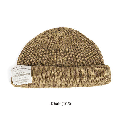 Nigel Cabourn ナイジェルケーボン ラベルロゴ ヘンプ ニットキャップ 66015 ビーニー 帽子 メンズ レディース
