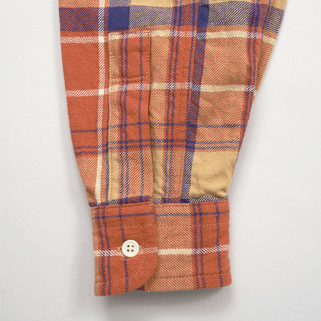 Nigel Cabourn ナイジェルケーボン グランパシャツ フランネル チェックシャツ 80450010007 ロングテイル 長袖シャツ メンズ