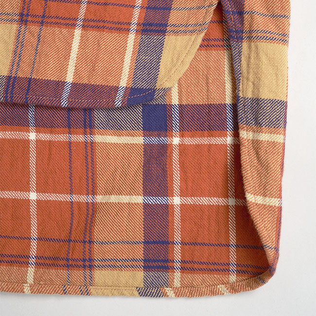 Nigel Cabourn ナイジェルケーボン グランパシャツ フランネル チェックシャツ 80450010007 ロングテイル 長袖シャツ メンズ