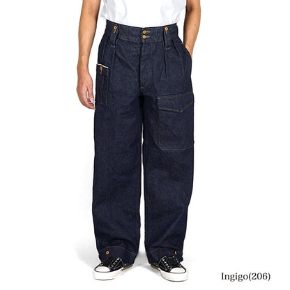 Nigel Cabourn ナイジェルケーボン ブリティッシュアーミー 2タック ルーズ デニムパンツ 80450050004 ワイド ジーンズ メンズ