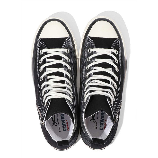 DENHAM × Converse デンハム コンバース コラボ ヒョウ柄 キャンバス サイドジップ オールスター レオパード ブラック 黒 (メンズ レディース)
