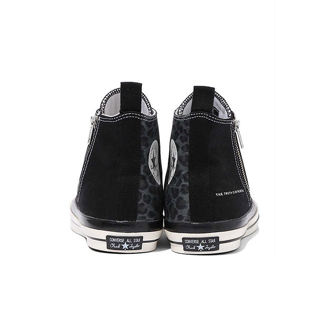 DENHAM × Converse デンハム コンバース コラボ ヒョウ柄 キャンバス サイドジップ オールスター レオパード ブラック 黒 (メンズ レディース)
