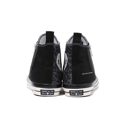 DENHAM × Converse デンハム コンバース コラボ ヒョウ柄 キャンバス サイドジップ オールスター レオパード ブラック 黒 (メンズ レディース)