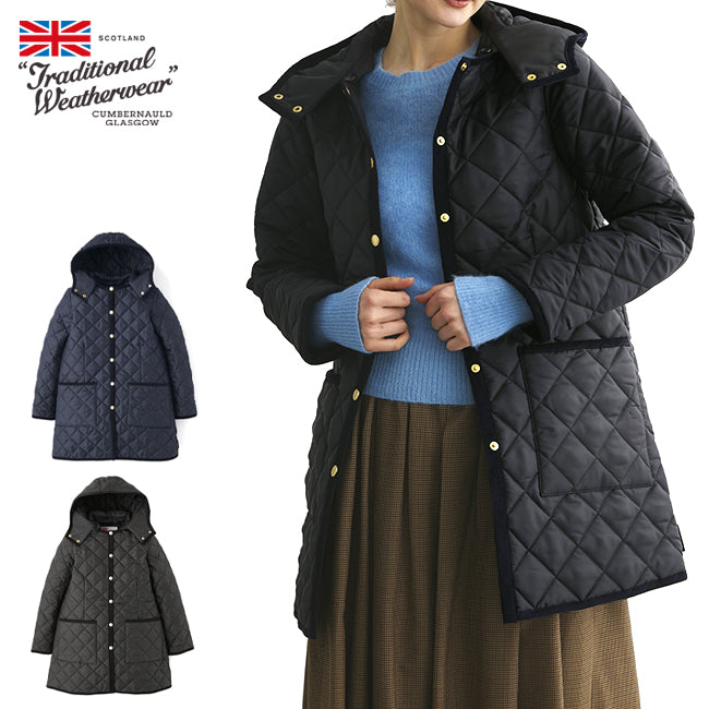 Traditional Weatherwear トラディショナルウェザーウェア ARKLEY HOOD アークリー フード付き ノーカラー キルティングジャケット L222APQCO0167AA レディース