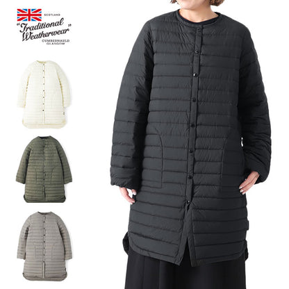 Traditional Weatherwear トラディショナルウェザーウェア ARKLEY LONG DOWN アークリー ノーカラー ロング ダウン キルティングコート A222CIDCO0169OJ レディース