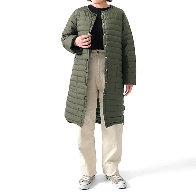 Traditional Weatherwear トラディショナルウェザーウェア ARKLEY LONG DOWN アークリー ノーカラー ロング ダウン キルティングコート A222CIDCO0169OJ レディース