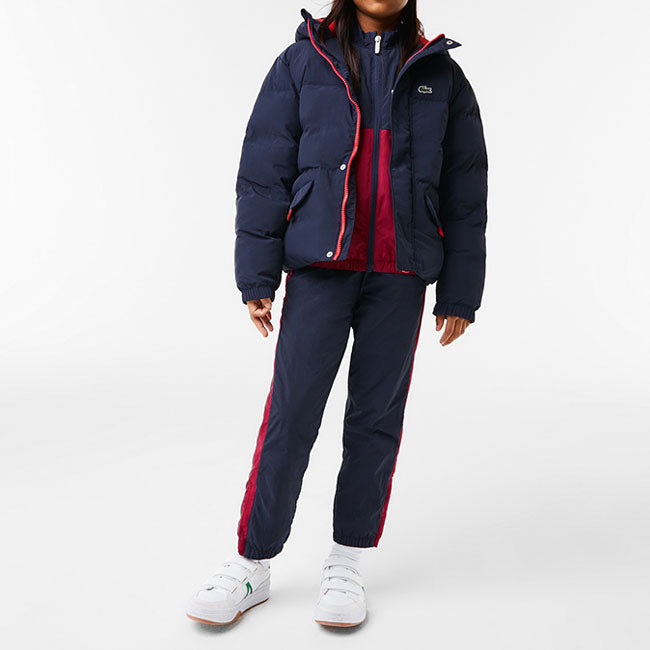 Lacoste ラコステ バックステッチロゴ フード付き ダウンジャケット BJ9828L キッズ