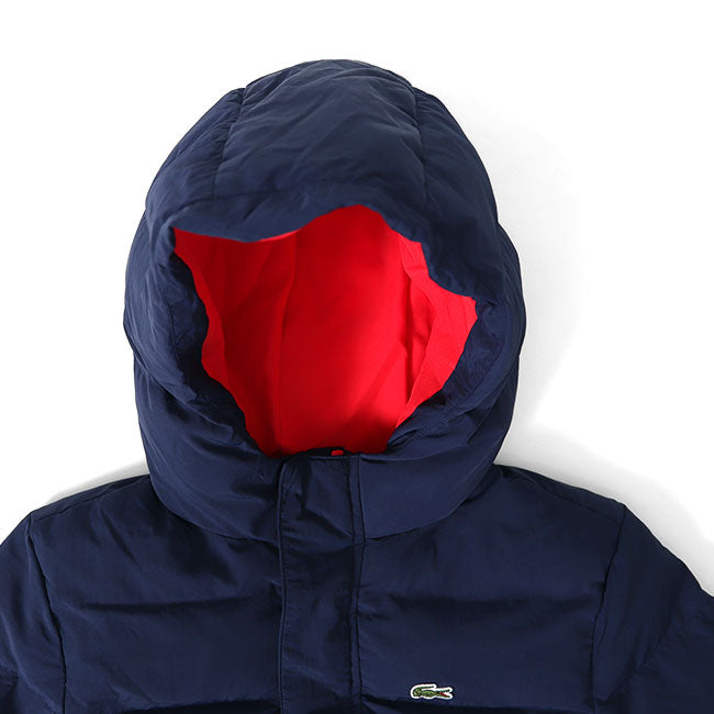 Lacoste ラコステ バックステッチロゴ フード付き ダウンジャケット BJ9828L キッズ