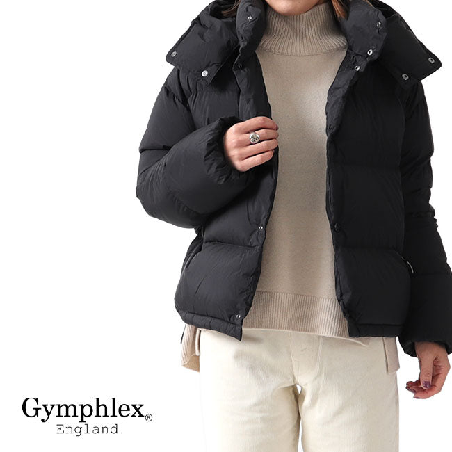 GYMPHLEX ジムフレックス ホワイトグース フード付き ショート ダウンジャケット J-1375 MWN (レディース)