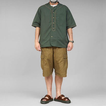 Nigel Cabourn ナイジェルケーボン 50s ヴィンテージ スタンドカラー ベースボールシャツ 80440011003 半袖シャツ メンズ