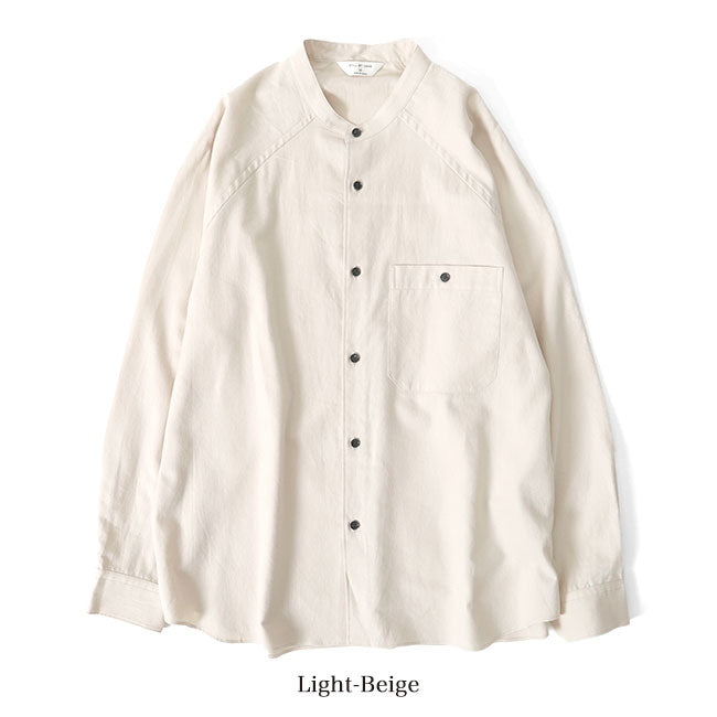 Still by hand スティルバイハンド コットンウール バンドカラーシャツ SH01214 長袖シャツ メンズ