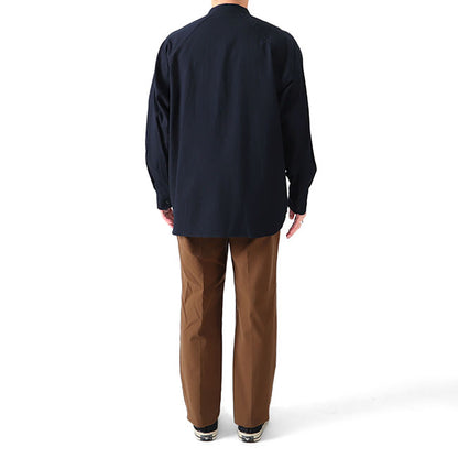 Still by hand スティルバイハンド コットンウール バンドカラーシャツ SH01214 長袖シャツ メンズ