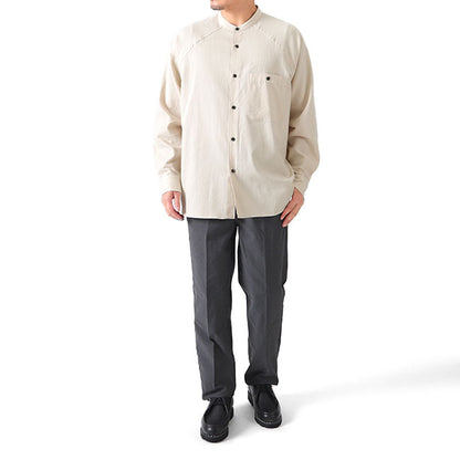 Still by hand スティルバイハンド コットンウール バンドカラーシャツ SH01214 長袖シャツ メンズ