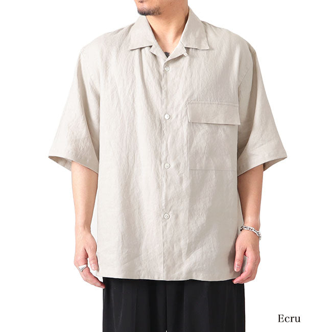 STILL BY HAND スティルバイハンド オープンカラー リネンシャツ SH05222 開襟シャツ 半袖シャツ メンズ