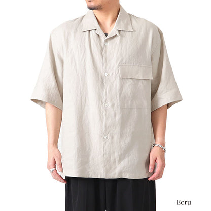 STILL BY HAND スティルバイハンド オープンカラー リネンシャツ SH05222 開襟シャツ 半袖シャツ メンズ