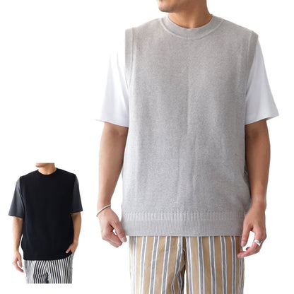 Still by Hand スティルバイハンド 綿麻 ニットベスト KN0492 リネン (メンズ)