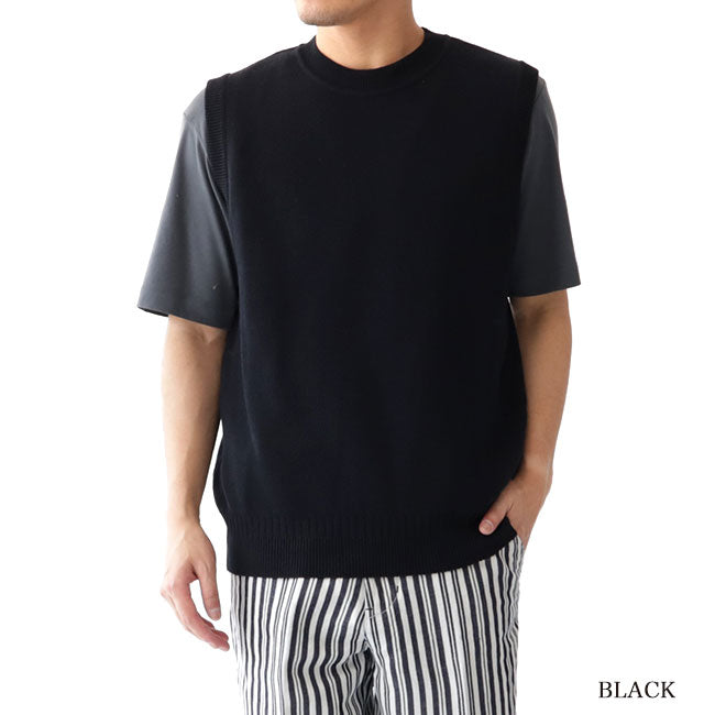 Still by Hand スティルバイハンド 綿麻 ニットベスト KN0492 リネン (メンズ)