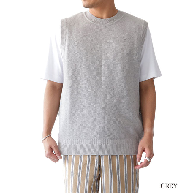 Still by Hand スティルバイハンド 綿麻 ニットベスト KN0492 リネン (メンズ)